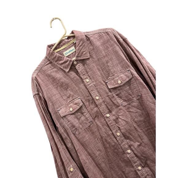 Caribbean Men’s XL Long Sleeve Shirt Two Chest Pockets Collared Button Front - Picture 2 of 7